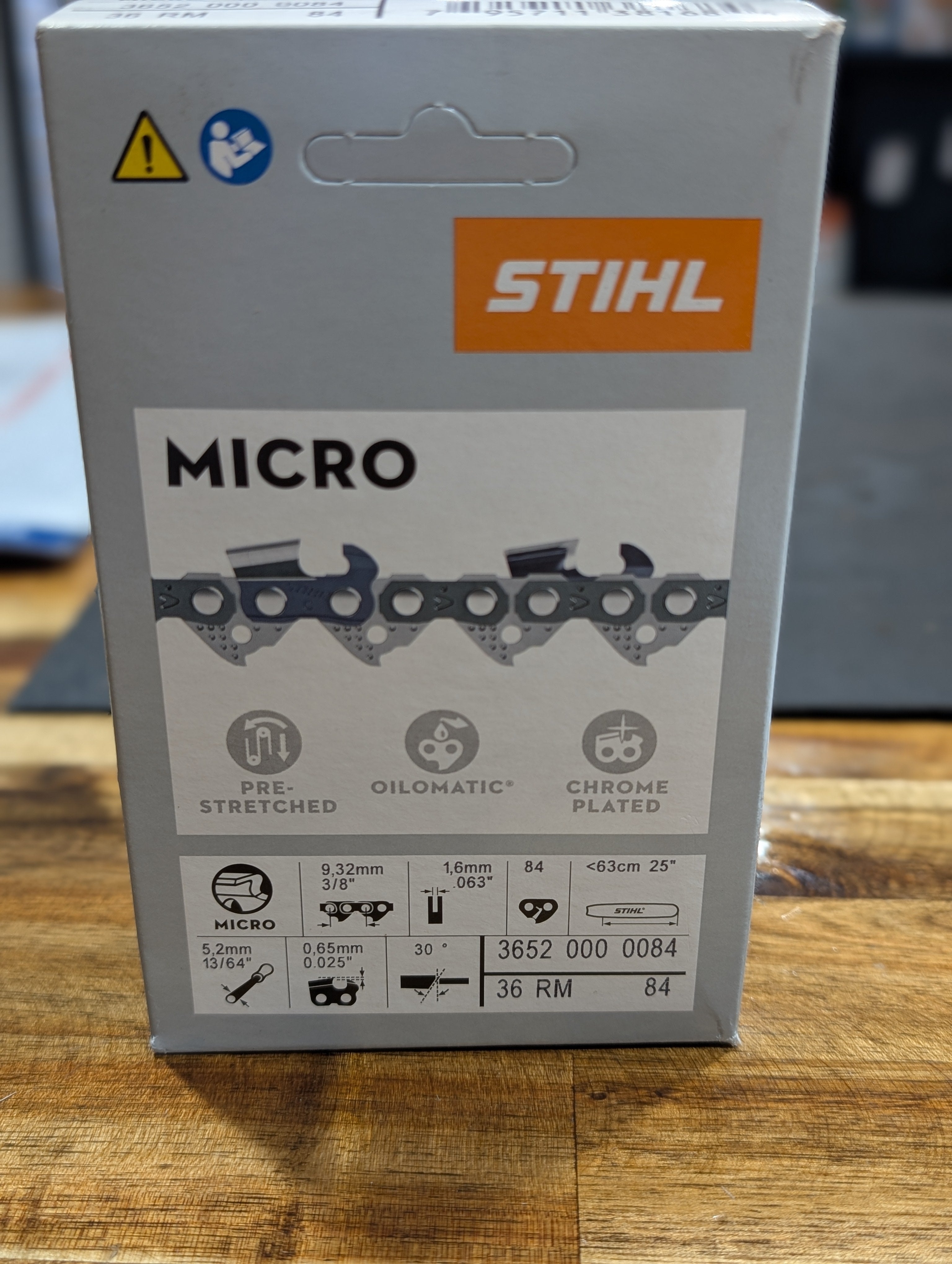 STIHL CHAIN 25" - 3/8" - .063" - 84DL - Semi Chisel