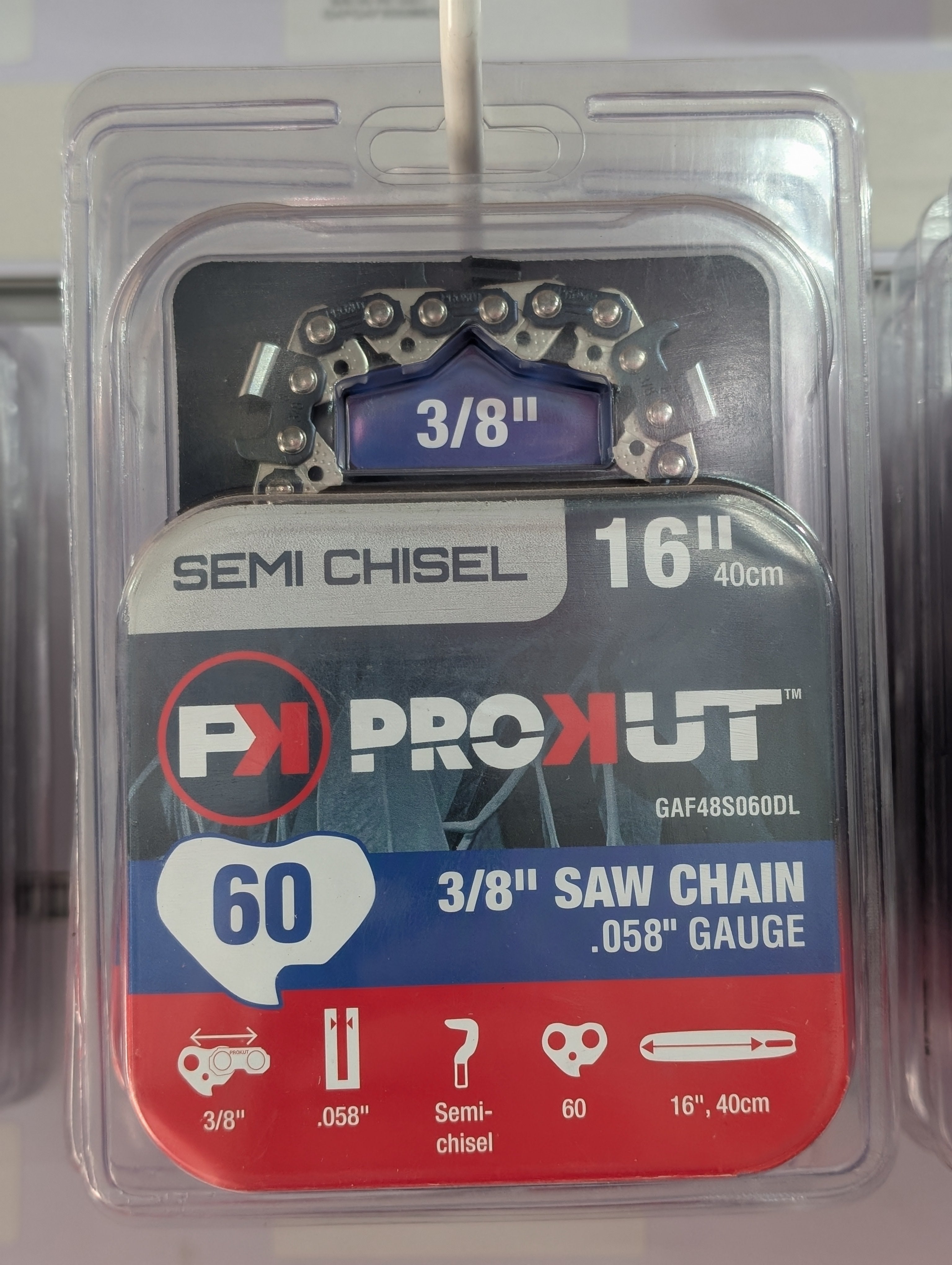 PROKUT CHAIN 16" - 3/8" - .058" - 60DL - Semi Chisel