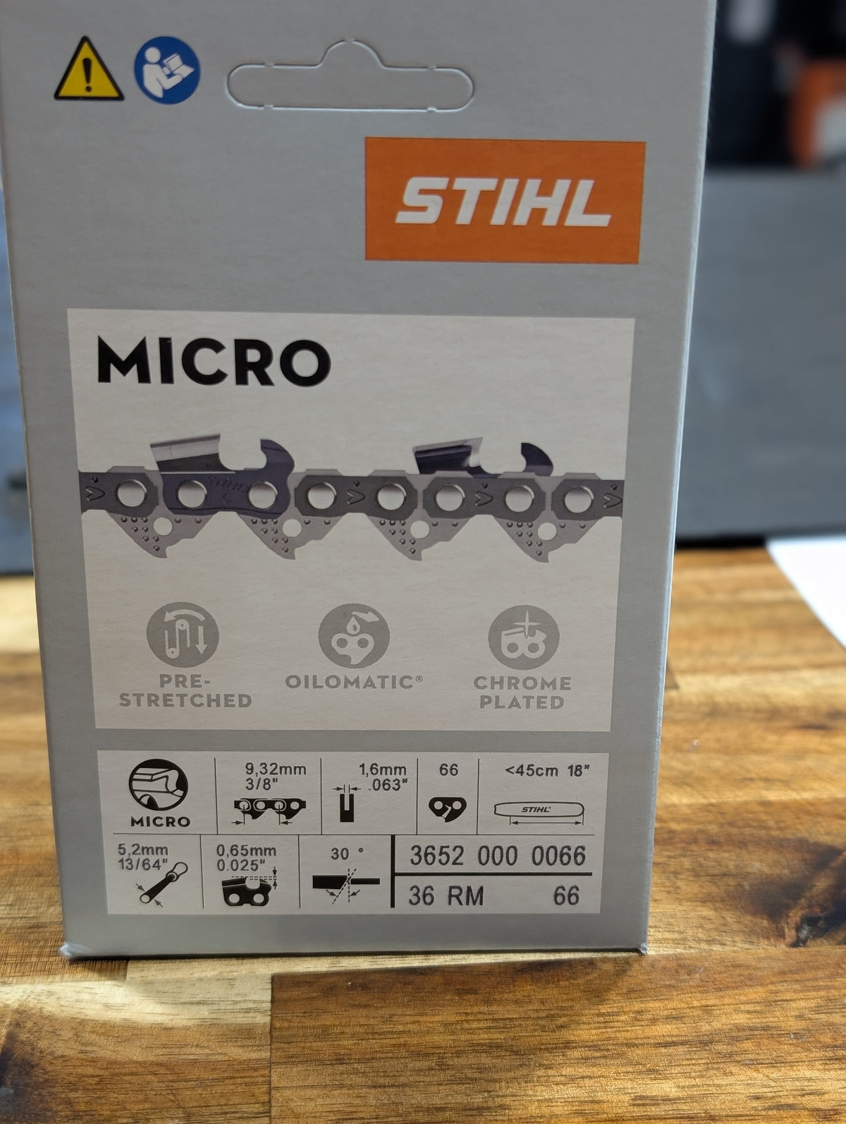 STIHL CHAIN 18" - 3/8" - .063" - 66DL - Semi Chisel
